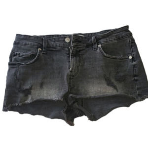 Zara Womens Size 8 Black Jean Shorts with rips